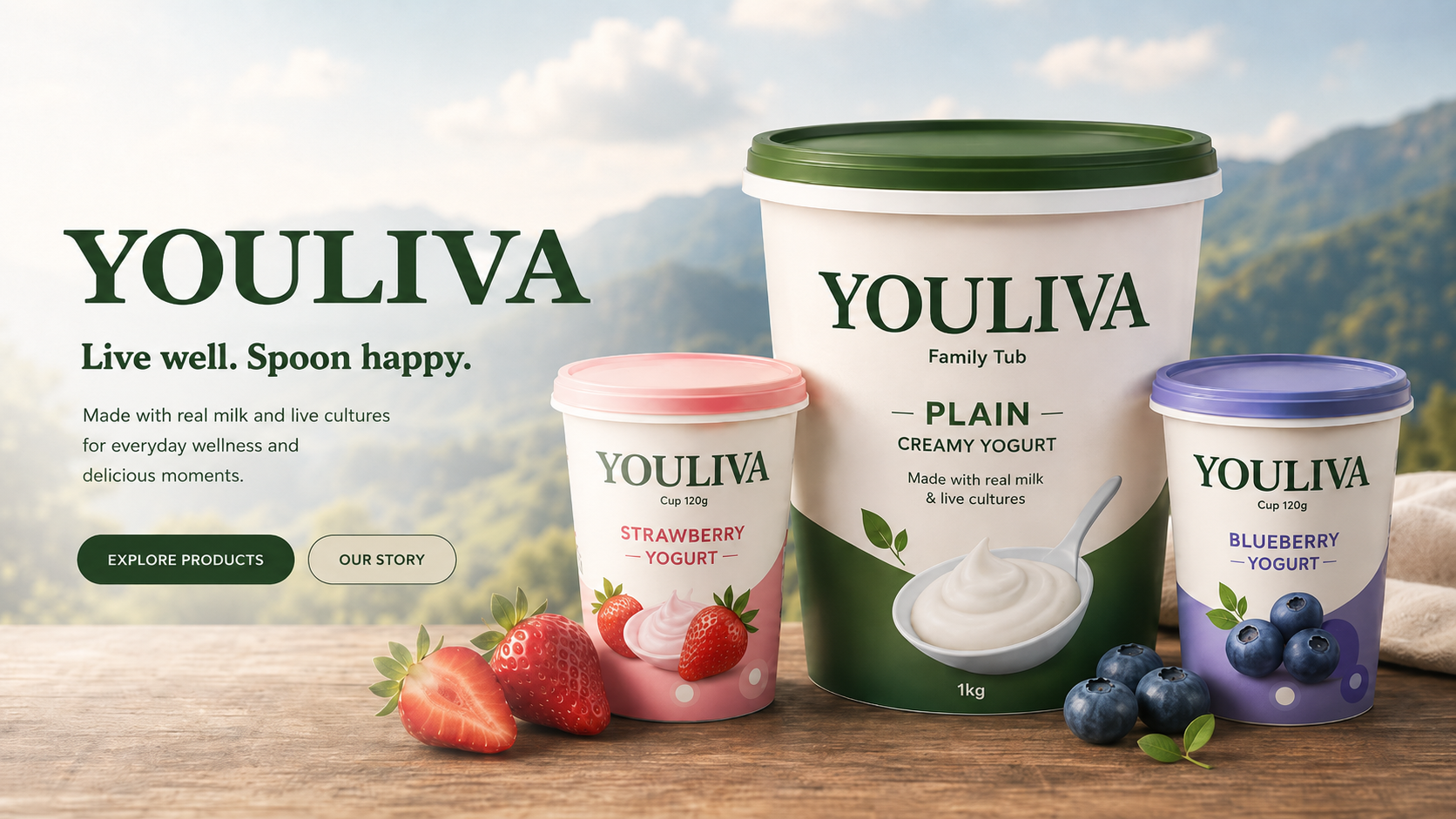 YOULIVA yogurt hero banner
